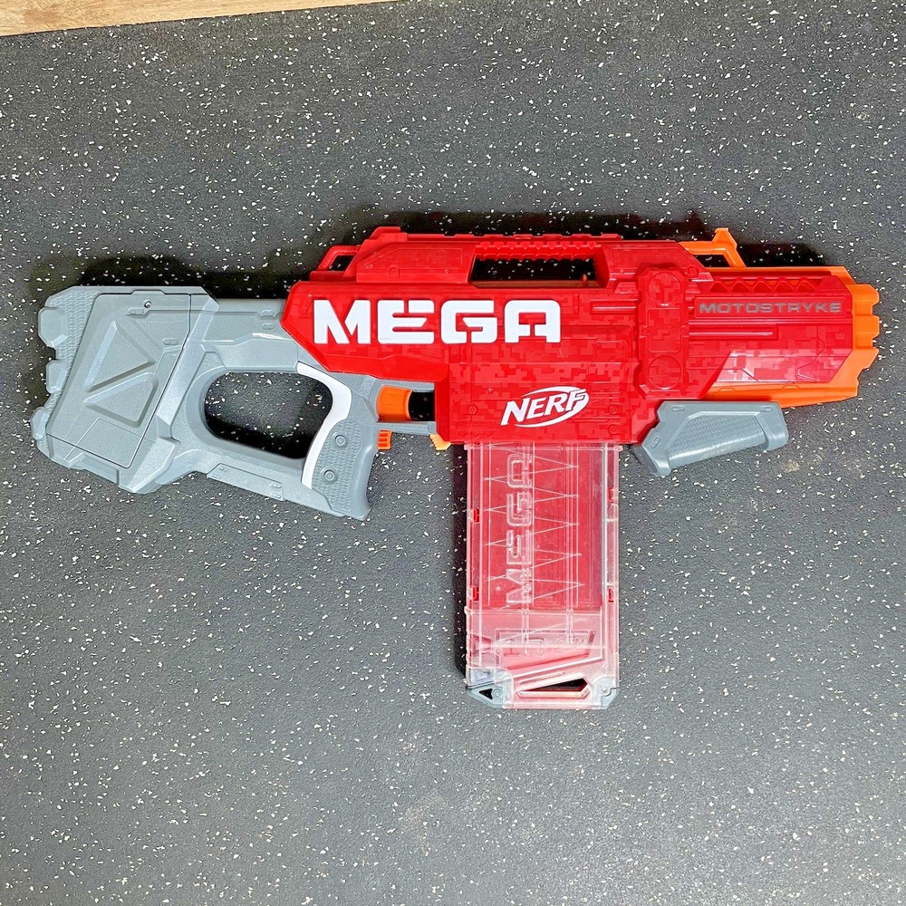 NERF Mega Motostryke Dart Blaster With Clear Mega Magazine Clip